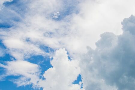 Strange form of cloud on blue sky background.