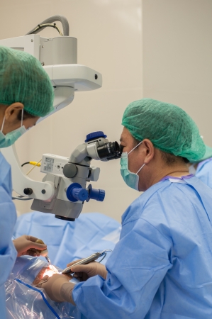 KO SAMUI, THAILAND - APRIL 5: 100 cataract patients operation royal medical project, during doctor works on April 5, 2012 at ko samui, Thailand.のeditorial素材