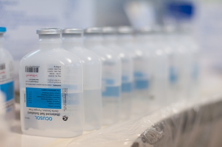 KO SAMUI, THAILAND - APRIL 5: 100 cataract patients operation royal medical project, balance salt solution bottles on April 5, 2012 at ko samui, Thailand.のeditorial素材