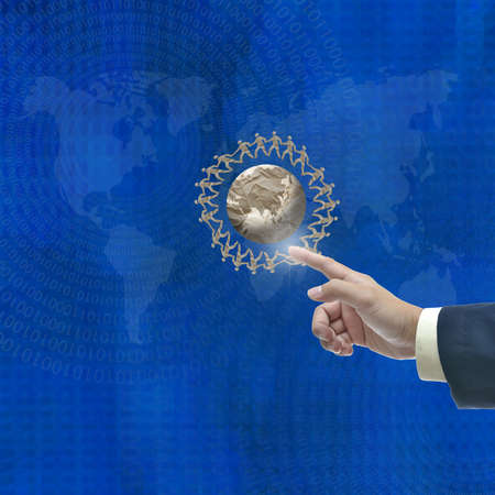 Business idea on blue background.の写真素材