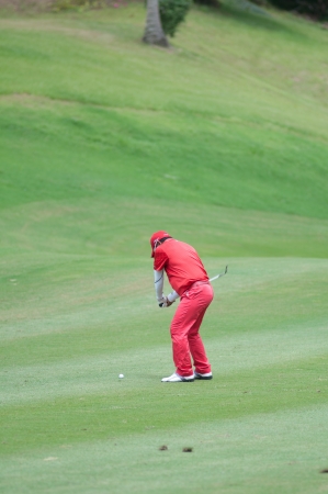 KO SAMUI, THAILAND-JUNE 16: Prayad Maksang the champion in action during QUEEN's CUP 2013 on June 16, 2013 at Santiburi golf course in ko samui surat thani, Thailand.のeditorial素材