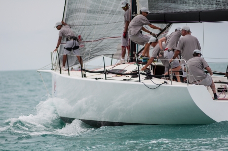 SAMUI, THAILAND - MAY 31 2013: Samui regatta 2013 event. Racing yacht in a sea on Friday 31 May 2013 in Ko Samui island, Suratthani, Thailand.のeditorial素材