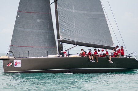 SAMUI, THAILAND - MAY 31 2013: Samui regatta 2013 event. Racing yacht in a sea on Friday 31 May 2013 in Ko Samui island, Suratthani, Thailand.のeditorial素材