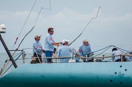 SAMUI, THAILAND - MAY 31 2013: Samui regatta 2013 event. Racing yacht in a sea on Friday 31 May 2013 in Ko Samui island, Suratthani, Thailand.のeditorial素材