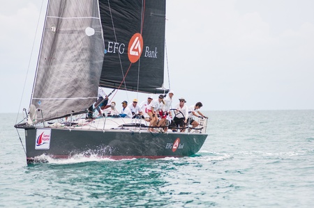 SAMUI, THAILAND - MAY 31 2013: Samui regatta 2013 event. Racing yacht in a sea on Friday 31 May 2013 in Ko Samui island, Suratthani, Thailand.のeditorial素材