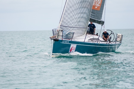 SAMUI, THAILAND - MAY 31 2013: Samui regatta 2013 event. Racing yacht in a sea on Friday 31 May 2013 in Ko Samui island, Suratthani, Thailand.のeditorial素材