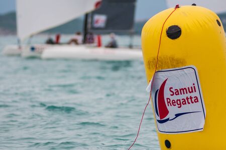 SAMUI, THAILAND - MAY 31 2013: Samui regatta 2013 event. Racing yacht in a sea on Friday 31 May 2013 in Ko Samui island, Suratthani, Thailand.のeditorial素材