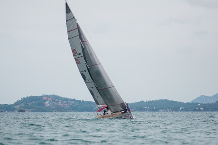 SAMUI, THAILAND - MAY 31 2013: Samui regatta 2013 event. Racing yacht in a sea on Friday 31 May 2013...