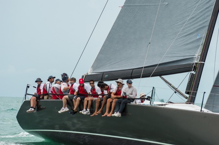 SAMUI, THAILAND - MAY 31 2013: Samui regatta 2013 event. Racing yacht in a sea on Friday 31 May 2013 in Ko Samui island, Suratthani, Thailand.のeditorial素材