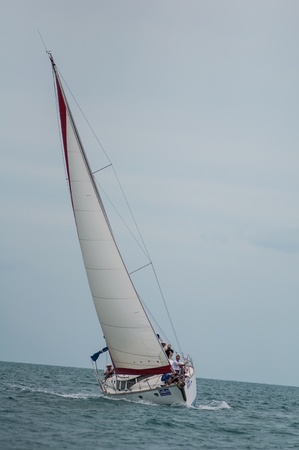 SAMUI, THAILAND - MAY 31 2013: Samui regatta 2013 event. Racing yacht in a sea on Friday 31 May 2013...