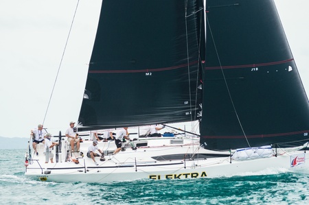 SAMUI, THAILAND - MAY 31 2013: Samui regatta 2013 event. Racing yacht in a sea on Friday 31 May 2013 in Ko Samui island, Suratthani, Thailand.のeditorial素材