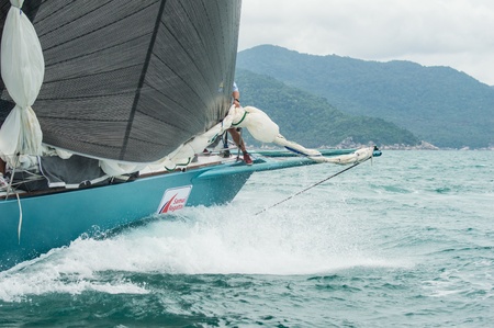 SAMUI, THAILAND - MAY 31 2013: Samui regatta 2013 event. Racing yacht in a sea on Friday 31 May 2013 in Ko Samui island, Suratthani, Thailand.のeditorial素材