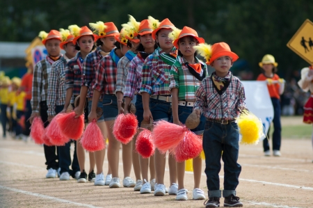 KO SAMUI,SURAT THANI - JULY 17 : Unidentified Thai students 13 - 16 years old in ceremony uniform...