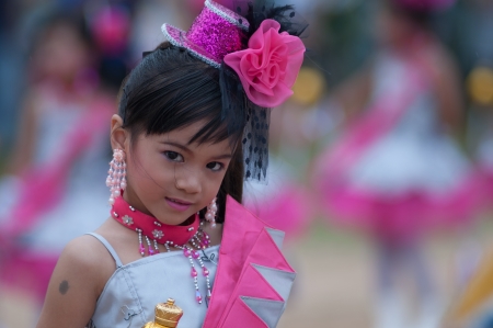 KO SAMUI,SURAT THANI - JULY 16 : Unidentified Thai students 4 - 7 years old in ceremony uniform...