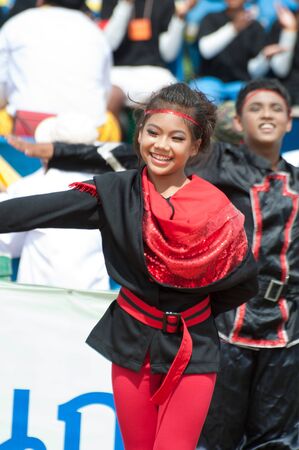kO SAMUI,SURAT THANI - JULY 19 : Unidentified Thai students 13 - 16 years old  in ceremony uniform...