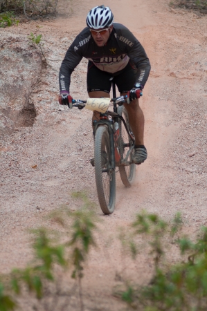 KO SAMUI, THAILAND - SEPTEMBER 8: Athlete in action during Samui MTB 2013 at ko samui city on September 8,2013 in Ko Samui island, Thailand. The third of mountain bike race in ko samui city suratthaini province Thailand.のeditorial素材