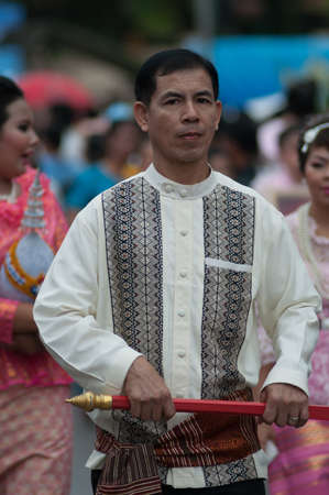 SURAT THANI - OCTOBER 20: NGAN DUAN SIB Traditional of buddhist festival; Decorations of the parade...