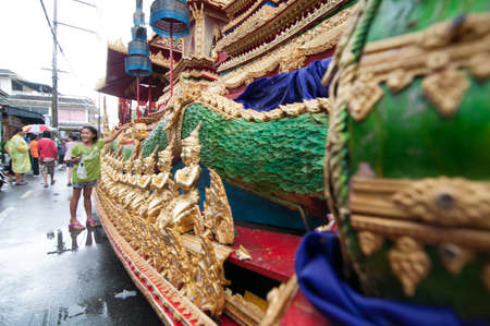 KO SAMUI - OCTOBER 27: "NGAN DUAN SIB" Traditional of buddhist festival; Decorations of the parade on October 27, 2013 in Ko Samui Surat Thani, Thailand.のeditorial素材