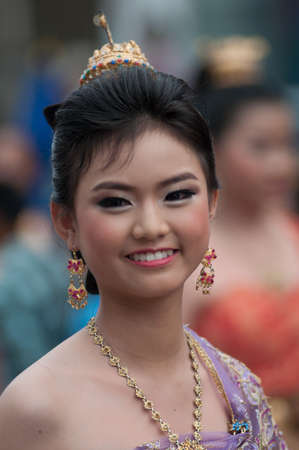 SURAT THANI - OCTOBER 20: "NGAN DUAN SIB" Traditional of buddhist festival; Decorations of the parade on October 20, 2013 in Surat Thani, Thailand.のeditorial素材