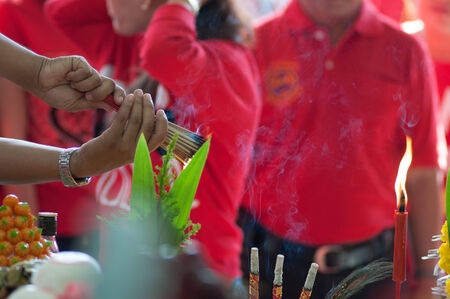 KO SAMUI, THAILAND - FEBRUARY 8: Unidentified people in Ko samui chinese newyear festival on February 8, 2014 in Ko samui, Thailand.のeditorial素材