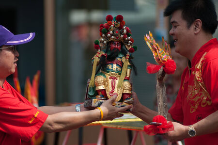KO SAMUI, THAILAND - FEBRUARY 8: Unidentified people in Ko samui chinese newyear festival on February 8, 2014 in Ko samui, Thailand.のeditorial素材
