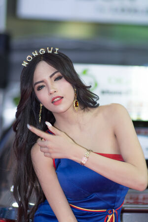BANGKOK - MARCH 28: Unidentified model on display at The 35th Bangkok International Motor Show on March 28, 2014 in Bangkok, Thailand.のeditorial素材