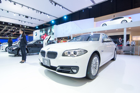 BANGKOK - MARCH 31 : BMW 520i on display at Bangkok International Motor Show 2014 on March 31, 2014 in Bangkok, Thailand.のeditorial素材