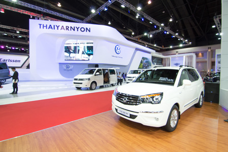 BANGKOK - MARCH 31 : SSANGYONG new stavic on display at Bangkok International Motor Show 2014 on March 31, 2014 in Bangkok, Thailand.のeditorial素材
