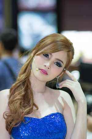 BANGKOK - MARCH 31 : Unidentified presenter models on display at The 35th Bangkok International Motor Show on March 31, 2014 in Bangkok, Thailand.のeditorial素材