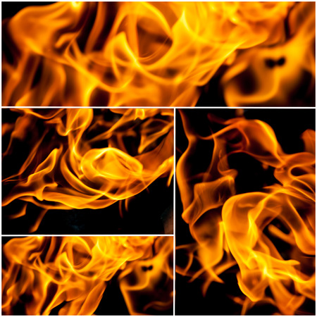 fire against black backgroundの写真素材