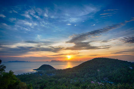 Attractive seascape at twilight, ko samui, thailand.の写真素材