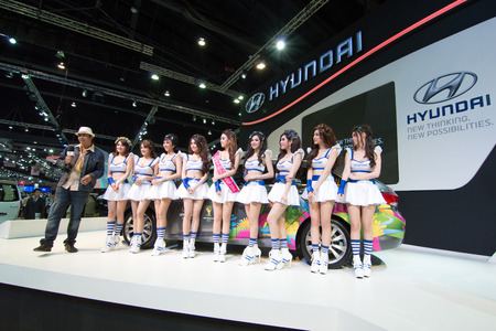 BANGKOK - MARCH 31 : Unidentified presenter models on display at The 35th Bangkok International Motor Show on March 31, 2014 in Bangkok, Thailand.のeditorial素材