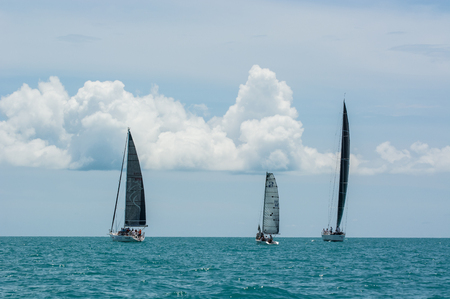SAMUI, THAILAND - MAY 31 : Samui regatta 2014 event. Racing yacht in a sea on 31 May 2014 in Ko Samui island, Suratthani, Thailand.のeditorial素材