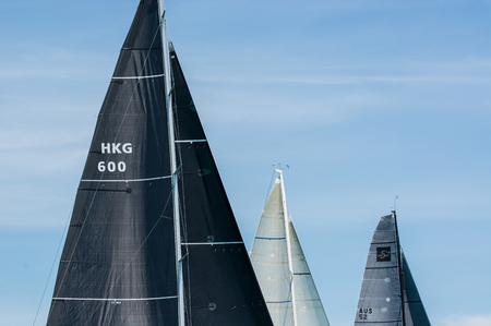 SAMUI, THAILAND - MAY 31 : Samui regatta 2014 event. Racing yacht in a sea on 31 May 2014 in Ko Samui island, Suratthani, Thailand.のeditorial素材