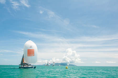 SAMUI, THAILAND - MAY 31 : Samui regatta 2014 event. Racing yacht in a sea on 31 May 2014 in Ko Samui island, Suratthani, Thailand.のeditorial素材