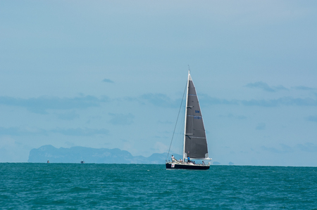 SAMUI, THAILAND - MAY 31 : Samui regatta 2014 event. Racing yacht in a sea on 31 May 2014 in Ko Samui island, Suratthani, Thailand.のeditorial素材