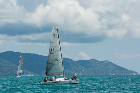 SAMUI, THAILAND - MAY 31 : Samui regatta 2014 event. Racing yacht in a sea on 31 May 2014 in Ko Samui island, Suratthani, Thailand.のeditorial素材