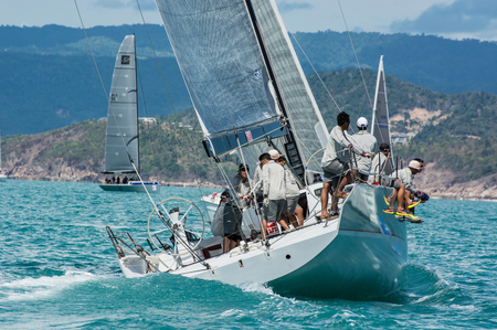 SAMUI, THAILAND - MAY 31 : Samui regatta 2014 event. Racing yacht in a sea on 31 May 2014 in Ko Samui island, Suratthani, Thailand.のeditorial素材