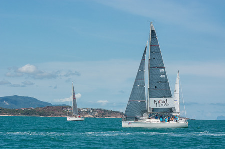 SAMUI, THAILAND - MAY 31 : Samui regatta 2014 event. Racing yacht in a sea on 31 May 2014 in Ko Samui island, Suratthani, Thailand.のeditorial素材