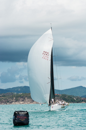 SAMUI, THAILAND - MAY 31 : Samui regatta 2014 event. Racing yacht in a sea on 31 May 2014 in Ko Samui island, Suratthani, Thailand.のeditorial素材