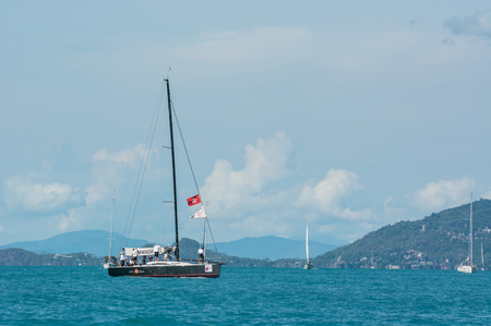SAMUI, THAILAND - MAY 31 : Samui regatta 2014 event. Racing yacht in a sea on 31 May 2014 in Ko Samui island, Suratthani, Thailand.のeditorial素材