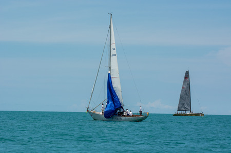 SAMUI, THAILAND - MAY 31 : Samui regatta 2014 event. Racing yacht in a sea on 31 May 2014 in Ko Samui island, Suratthani, Thailand.のeditorial素材