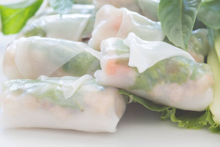 vegetables and in noodle tube
