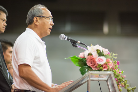 SURTTHANI, THAILAND - JULY 12: Unidentified Thai students 4 - 17 years old in action at suratthani taekwondo championship 2014 on July 12, 2014 in Suratthani, Thailand.のeditorial素材