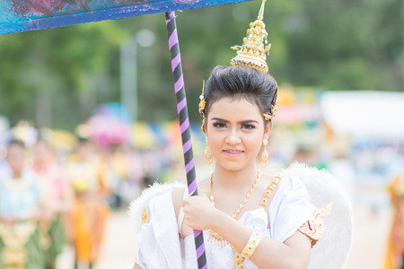 KO SAMUI,SURAT THANI - JULY 23 : Unidentified Thai students 6 - 18 years old in ceremony uniform...