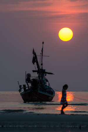 Nice seascape in sunset.の写真素材