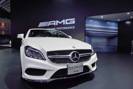 Nonthaburi,Thailand - March 24th, 2015: AMG booth with CLS 250 CDI Coupe coupe, showed in Thailand the 36th Bangkok International Motor Show on 24 March 2015のeditorial素材