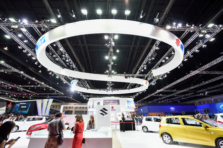 Nonthaburi,Thailand - March 24th, 2015: Suzuki booth, showed in Thailand the 36th Bangkok International Motor Show on 24 March 2015のeditorial素材