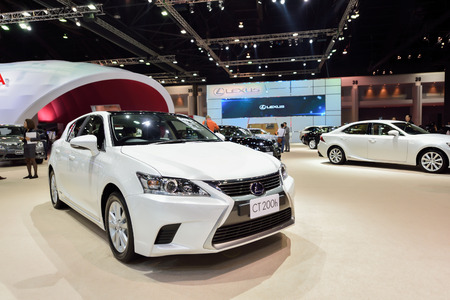 Nonthaburi,Thailand - March 24th, 2015: Lexus booth with CT 200h, showed in Thailand the 36th Bangkok International Motor Show on 24 March 2015のeditorial素材