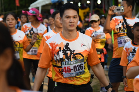 KO SAMUI, THAILAND - MAY 20: Unidentified runners in action at the Samui cross country 2018 on May 20,2018 in Ko Samui island, Thailand. The first of trail running in ko samui thailand.のeditorial素材